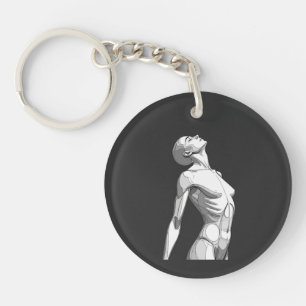 Minimalist Female Android Aesthetic Art - Bold Fut Keychain