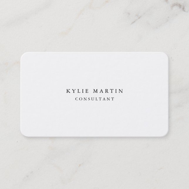 Minimalist Feminine Black & White Professional Business Card (Front)