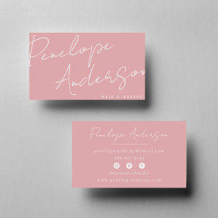 Minimalist Feminine Pink Neutral Boho Chic Modern Business Card