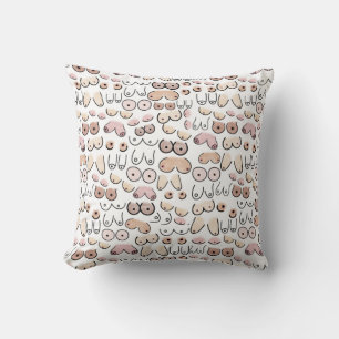 minimalist feminist design throw pillow