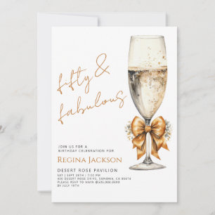 Minimalist Fifty and Fabulous 50th Birthday Party Invitation