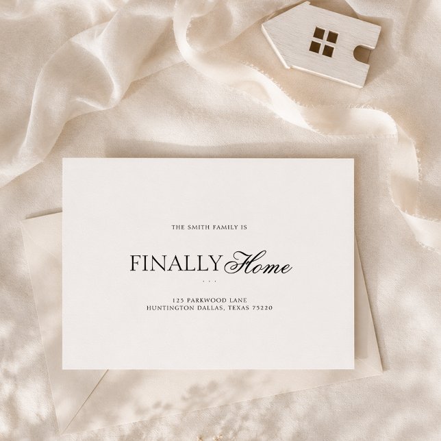 Minimalist Finally Home Moving Announcement Postcard (Creator Uploaded)