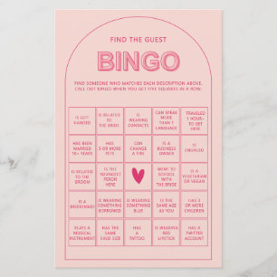 Minimalist find the guest bingo bridal shower game