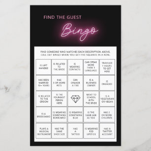 Minimalist find the guest bingo bridal shower game