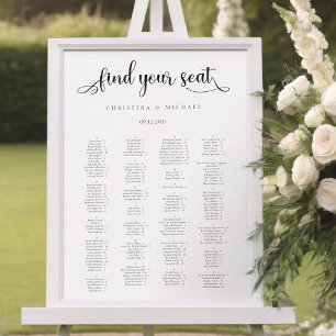 Minimalist Find Your Seat Guest Seating Chart