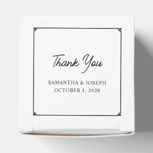 Minimalist Fine Greek Key Border Wedding Thank You Favor Box