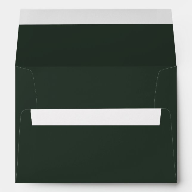 Minimalist fir green solid plain elegant envelope (Back (Bottom))