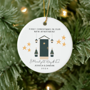 MINIMALIST FIRST CHRISTMAS IN OUR NEW APARTMENT CERAMIC ORNAMENT