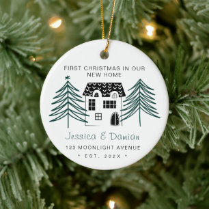 MINIMALIST FIRST CHRISTMAS IN OUR NEW HOME CERAMIC ORNAMENT