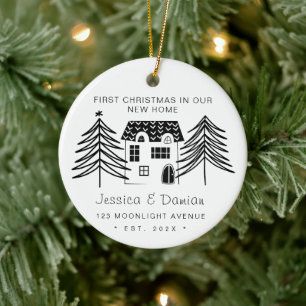 MINIMALIST FIRST CHRISTMAS IN OUR NEW HOME CERAMIC ORNAMENT
