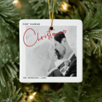 Minimalist First Married Christmas Script Photo