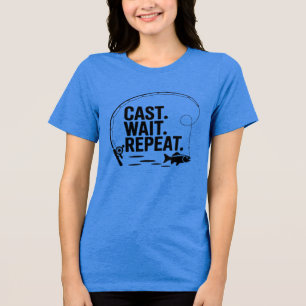 Minimalist Fishing T-Shirt -Simple Outdoor Style Tri-Blend Shirt