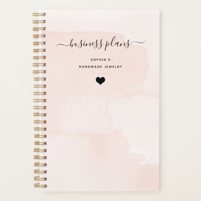 Minimalist Flair | Blush Watercolor and Script Planner (Front)