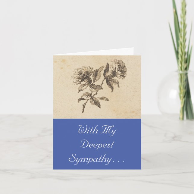 Minimalist Floral and Script Sympathies Card (Front)