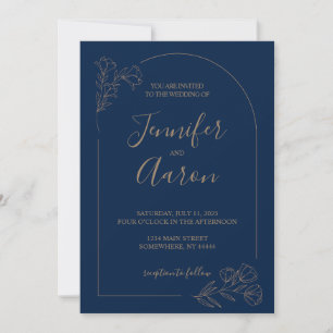 Minimalist Floral Arch Wedding Invitation