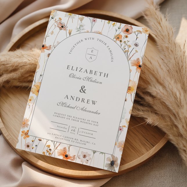 Minimalist Floral Arch Wedding Invitation (Creator Uploaded)