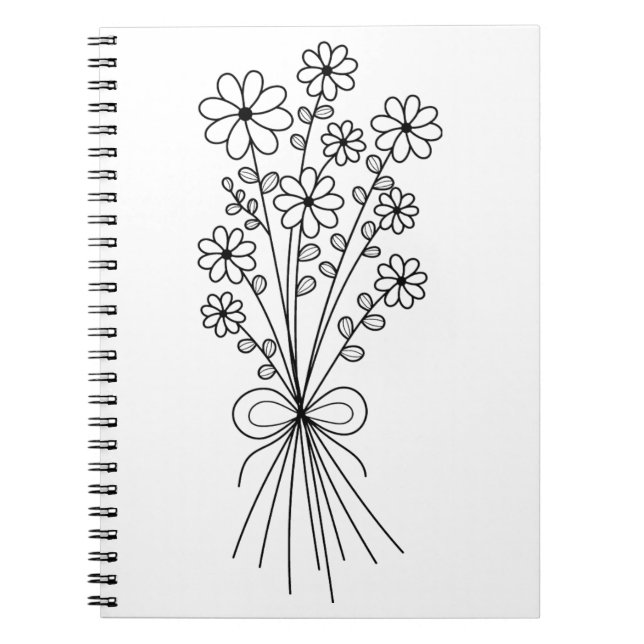 Minimalist Floral Bouquet  Notebook (Front)