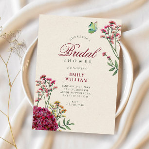 Minimalist floral bridal shower invitation