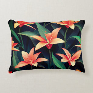Minimalist Floral Charm Seamless Pattern Accent Pillow