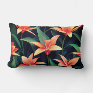 Minimalist Floral Charm Seamless Pattern Lumbar Pillow