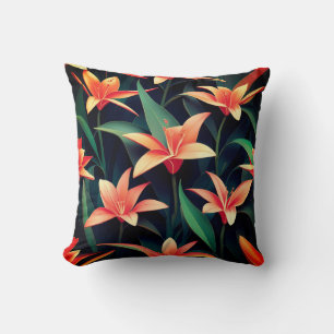 Minimalist Floral Charm Seamless Pattern Throw Pillow