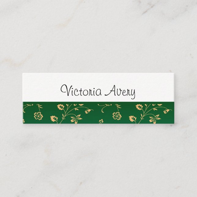 Minimalist Floral Design Modern Personalized Mini Business Card (Front)