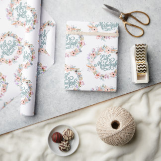 Minimalist Floral Eid Mubarak | Eid Gift Wrapping Paper