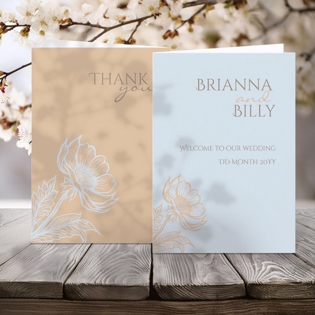 Minimalist Floral Folded Wedding Program (Creator Uploaded)