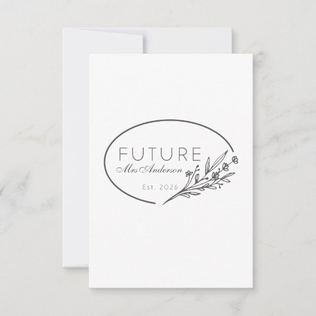 Minimalist Floral Future Mrs. Est 2026 Save  The Date (Front)