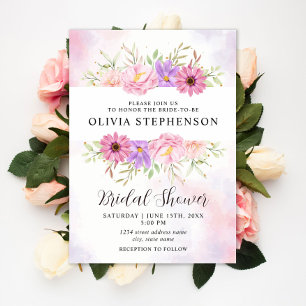 Minimalist Floral Gentle Bridal Shower Invitation