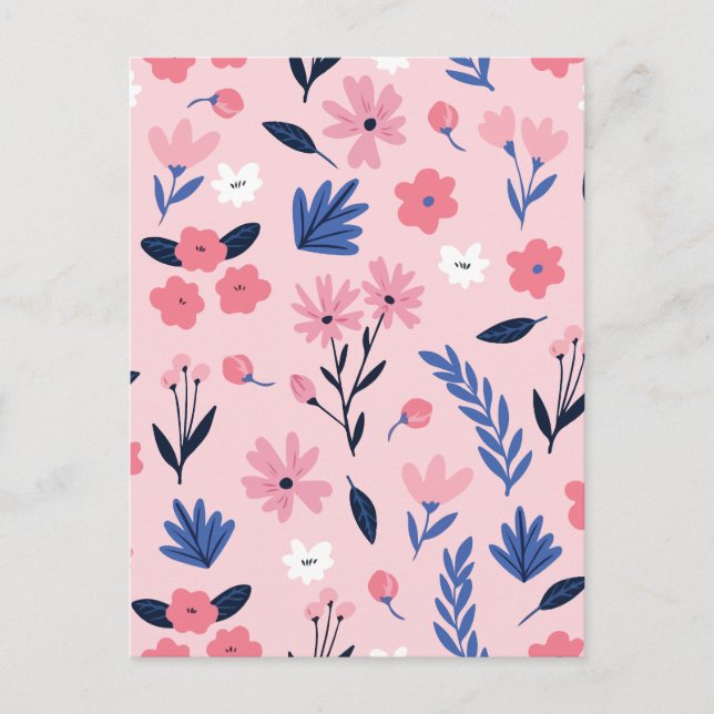 Minimalist floral  holiday postcard (Front)