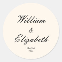 Minimalist Floral Ivory Wedding Sticker