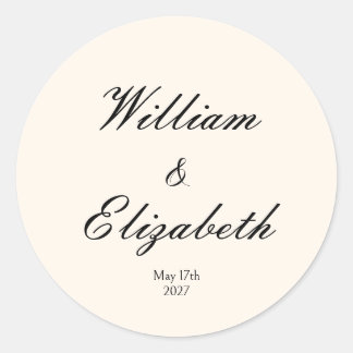 Minimalist Floral Ivory Wedding Sticker