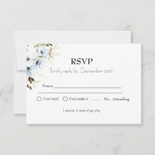minimalist  Floral Kids Birthday Party RSVP  Card