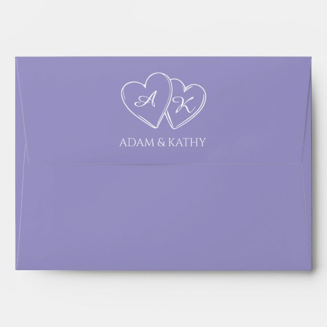 Minimalist Floral Lavender Wedding Envelope (Back (Top Flap))