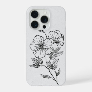 'Minimalist Floral Line Art' iPhone 15 Pro Case