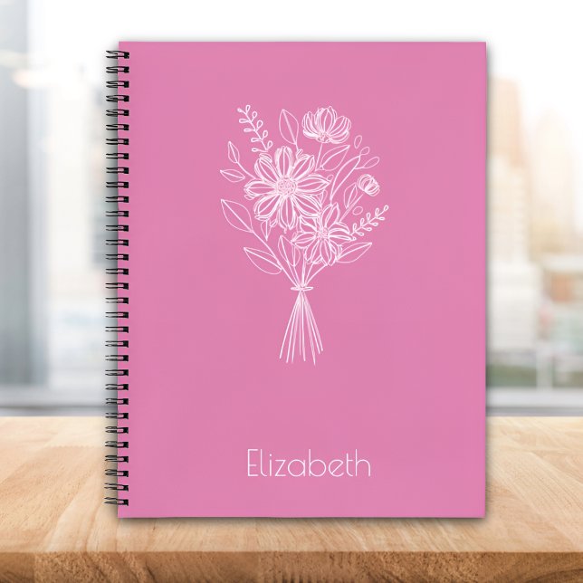Minimalist Floral Line Art Notebook – Soft Pink (Creator Uploaded)