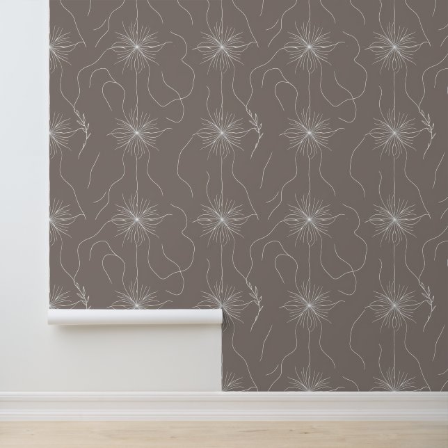 Minimalist Floral Line Art Pattern Wallpaper (Application)
