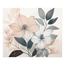 Minimalist Floral Line Art