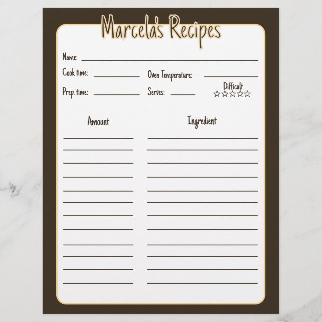 Minimalist Floral Mexican Recipe Pages for Binder  (Devant)