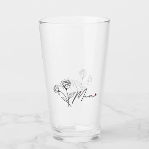 Minimalist Floral Mom Tumbler With Heart