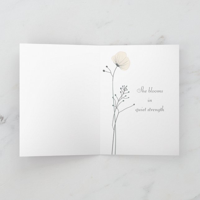 Minimalist Floral Mother’s Day Card – She Blooms (Inside)