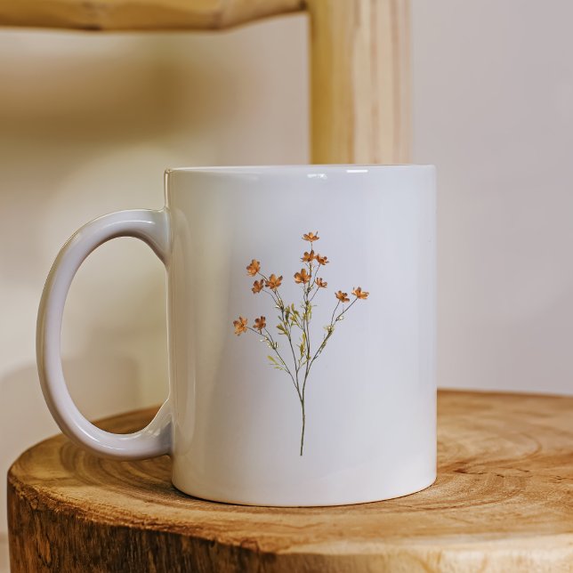 Minimalist Floral Nature Inspired Simple White  Coffee Mug (Creator Uploaded)