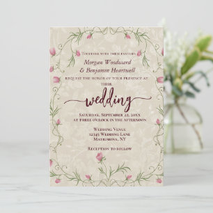 Minimalist floral pastel accent background  invitation