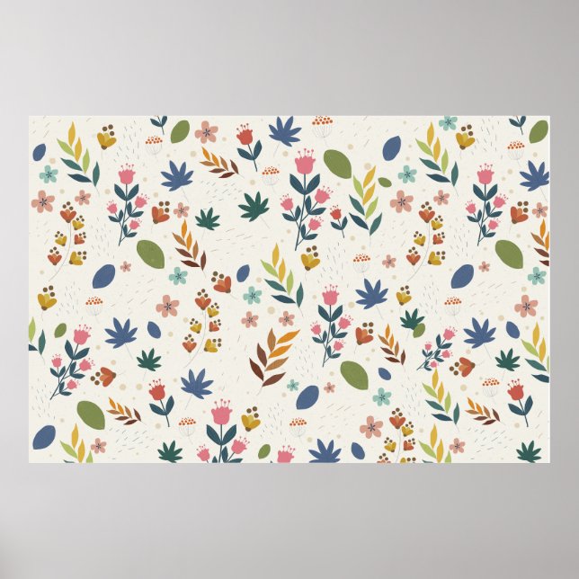 Minimalist Floral Pattern Poster (Front)