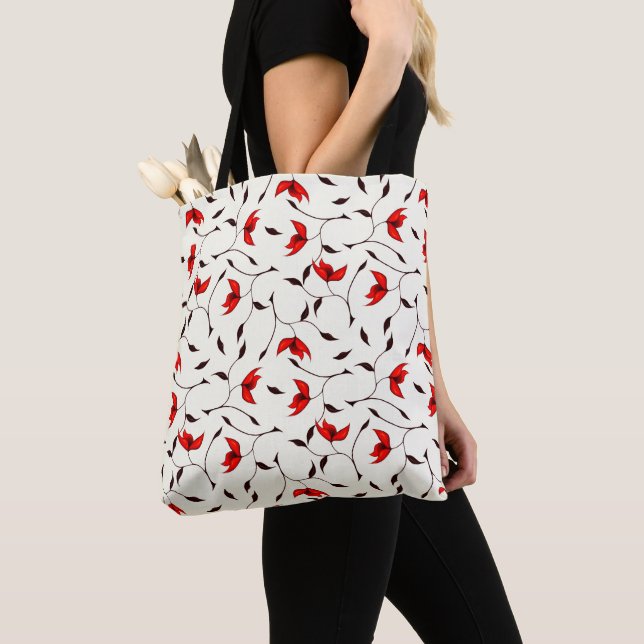 Minimalist floral pattern pretty nature lover  tote bag (Close Up)