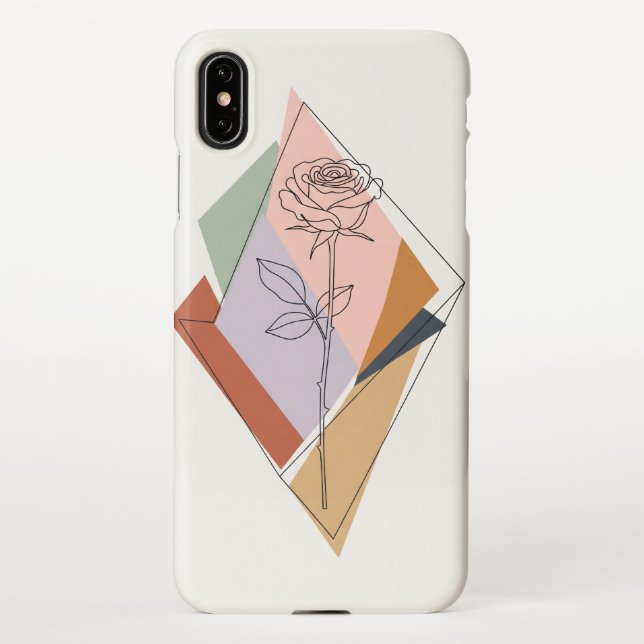 Minimalist Floral Phone Case – Stylized Rose Illus (Back)