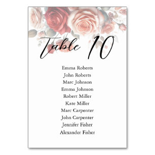 Minimalist Floral Script Wedding Seating Plan Table Number