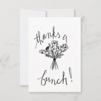 Minimalist floral sketch thank you card