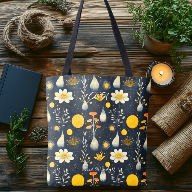Minimalist Floral Sun Wellness Tote Bag (Creator Uploaded)